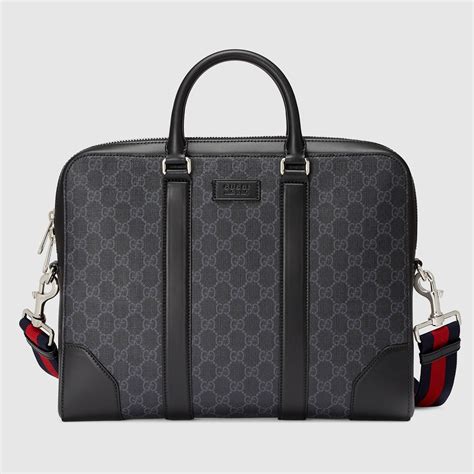 gucci mens leather briefcase|gucci web gg supreme briefcase.